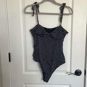 Zara Polka Dot Satin Bodysuit
